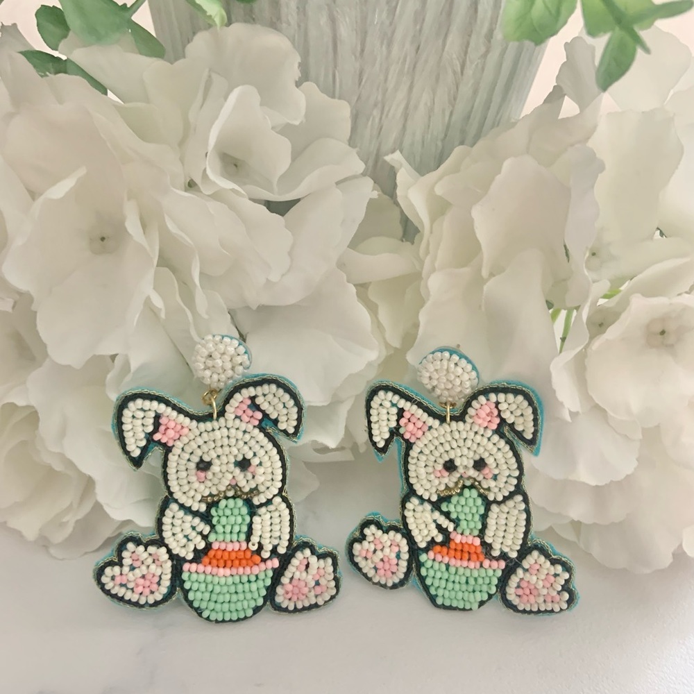 Bunny and Easter egg earrings